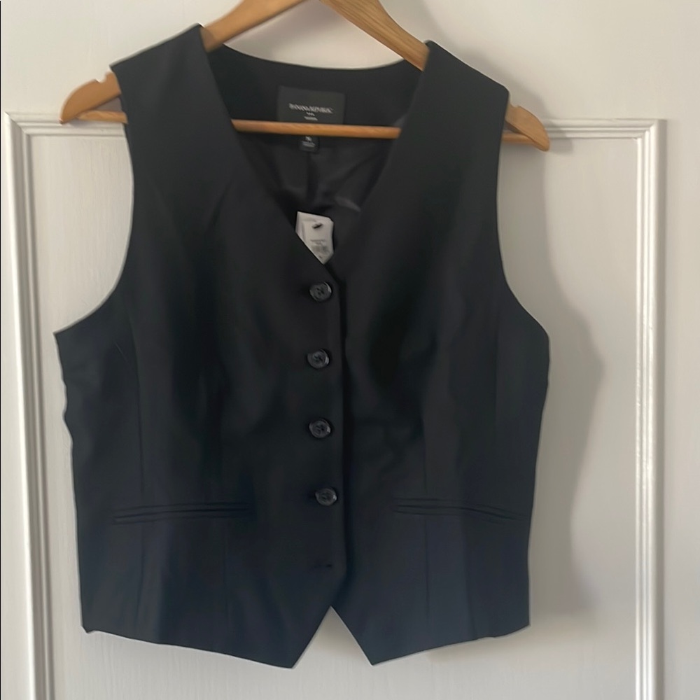 Banana Republic Factory Women's Black Hayden Linen Vest